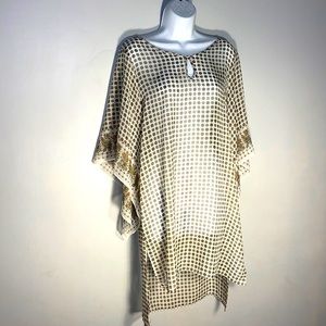 Chiffon tunic / cover-up with bell sleeves